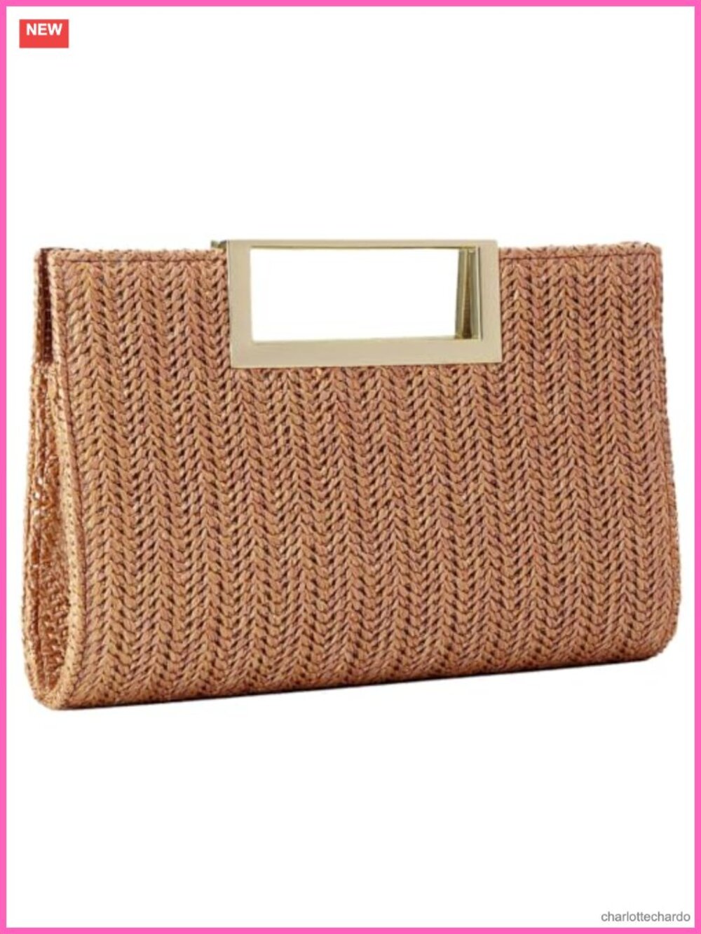 Straw Woven Raffia Clutch Purse Top Handle Crossbody Summer Beach Bag